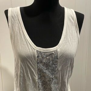 Inc International Concepts XL white shirt with silver rhinestones